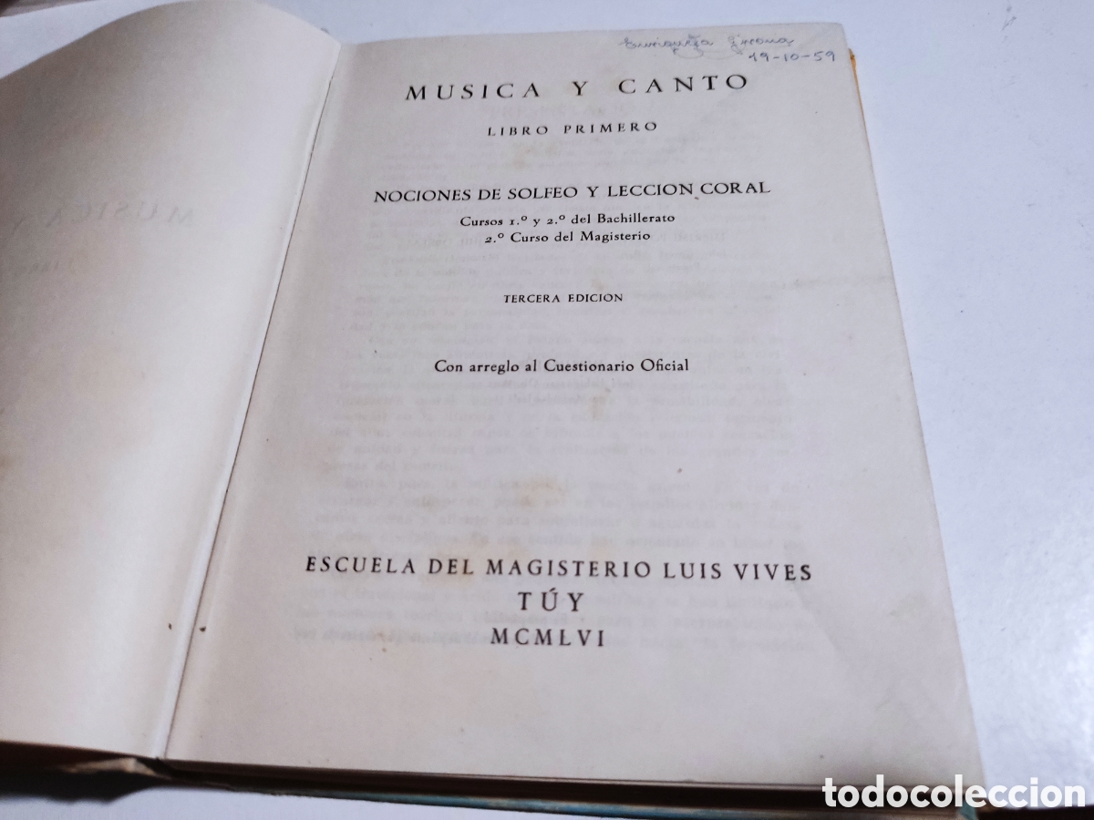 Libros: Libro M&uacute;sica y Canto 1956 - Foto 2