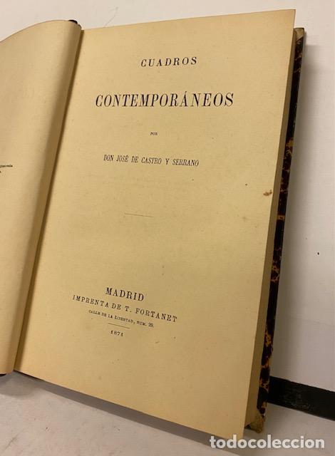 Libros: CUADROS CONTEMPORANEOS. - CASTRO Y SERRANO, Jos&eacute;. - Foto 2