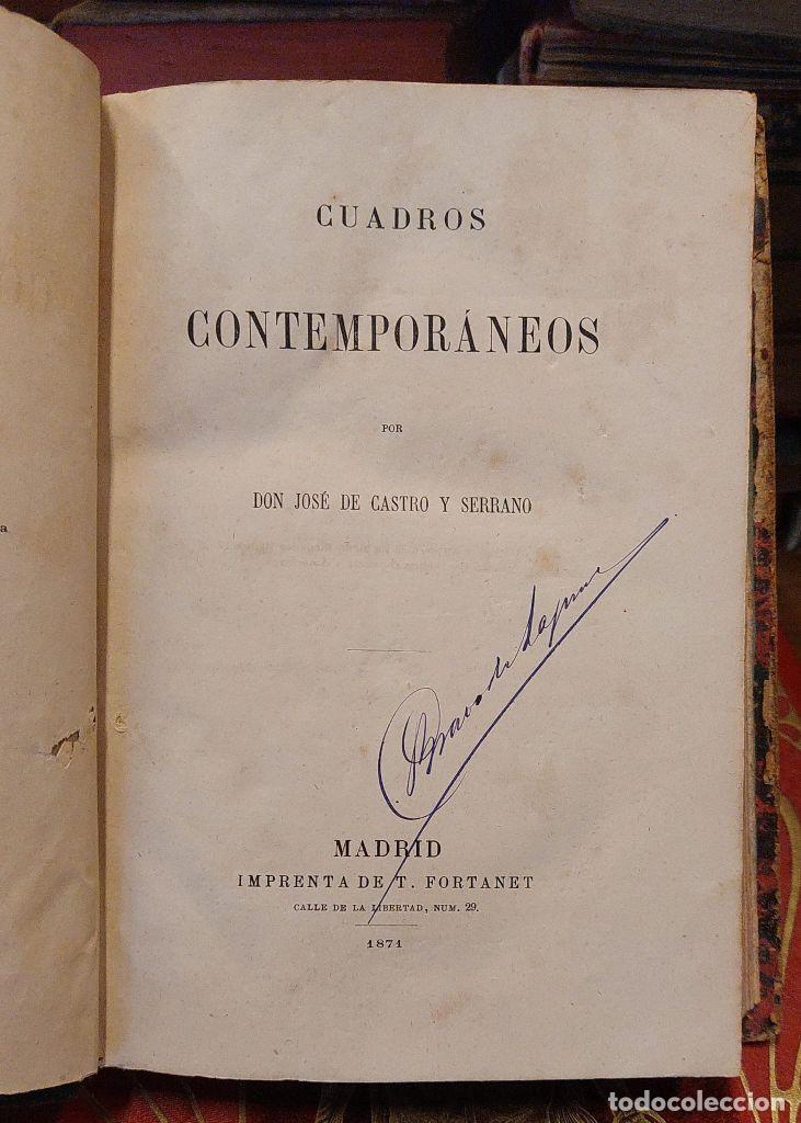 Libros: CUADROS CONTEMPORANEOS. - CASTRO Y SERRANO, Jos&eacute;. - Foto 3