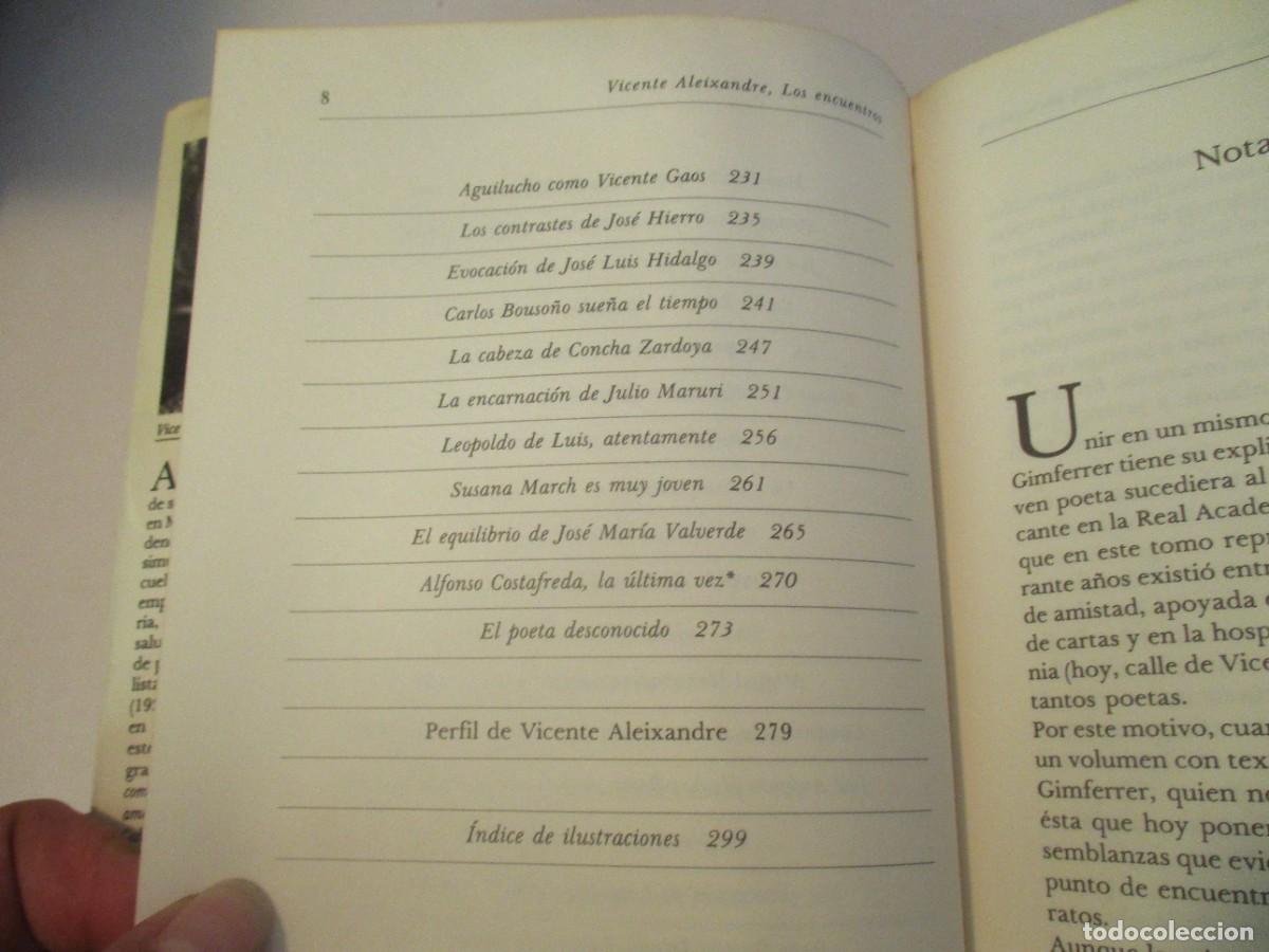 Libros: VICENTE ALEIXANDRE Los encuentros W23213 - Foto 4