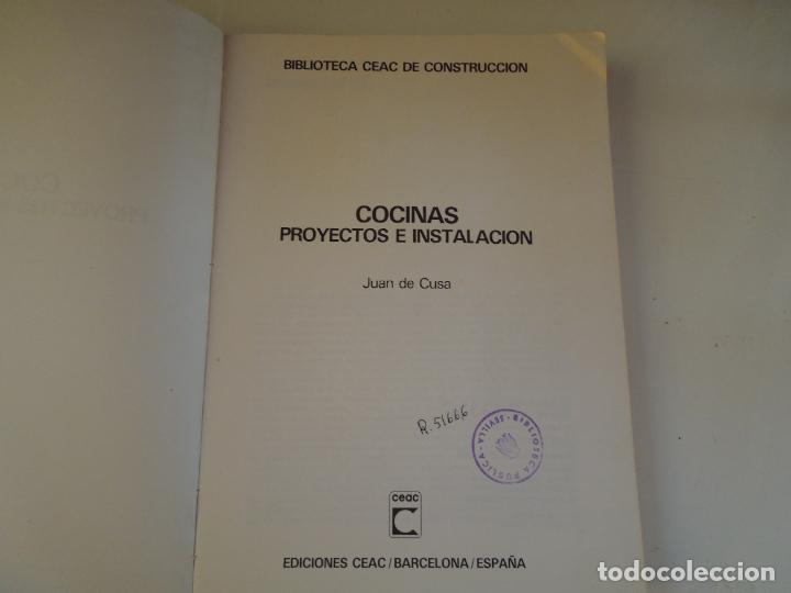 Libros: PROYECTOS E INSTALACI&Oacute;N DE COCINAS - JUAN DE CUSA - CEAC 1&ordf; ED. 1982. - Foto 3