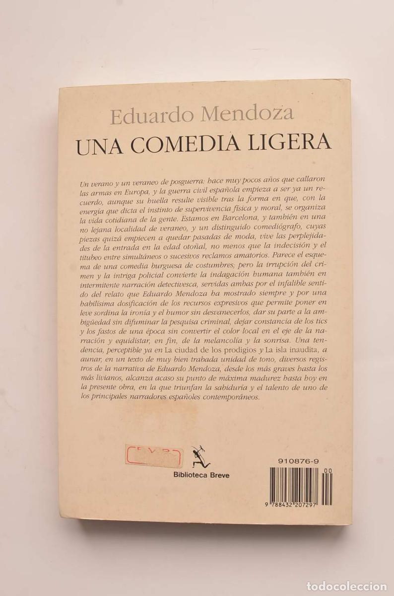Libros: Una comedia ligera - MENDOZA, Eduardo - Foto 3