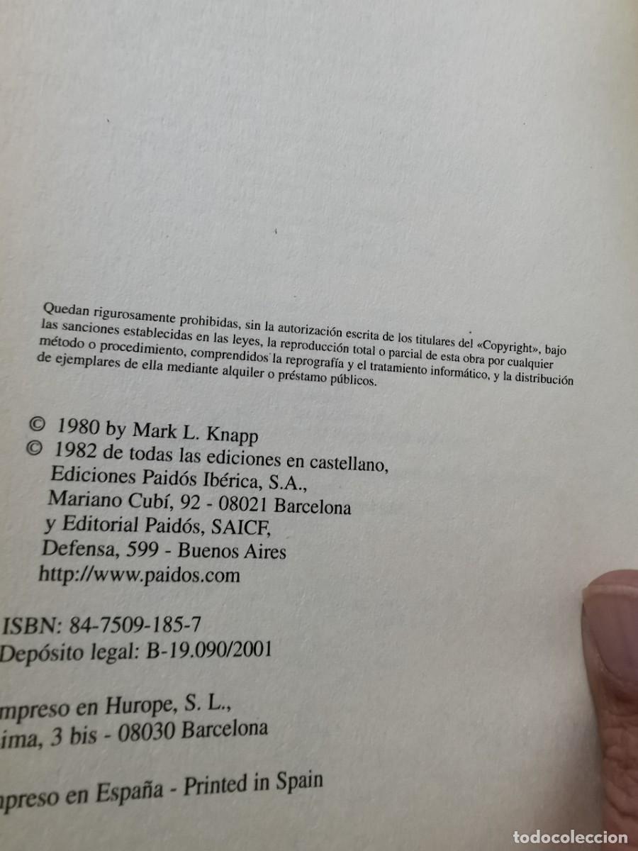 Libros: LA COMUNICACI&Oacute;N NO VERBAL, MARK L. KNAPP, ED. PAIDOS - Foto 3