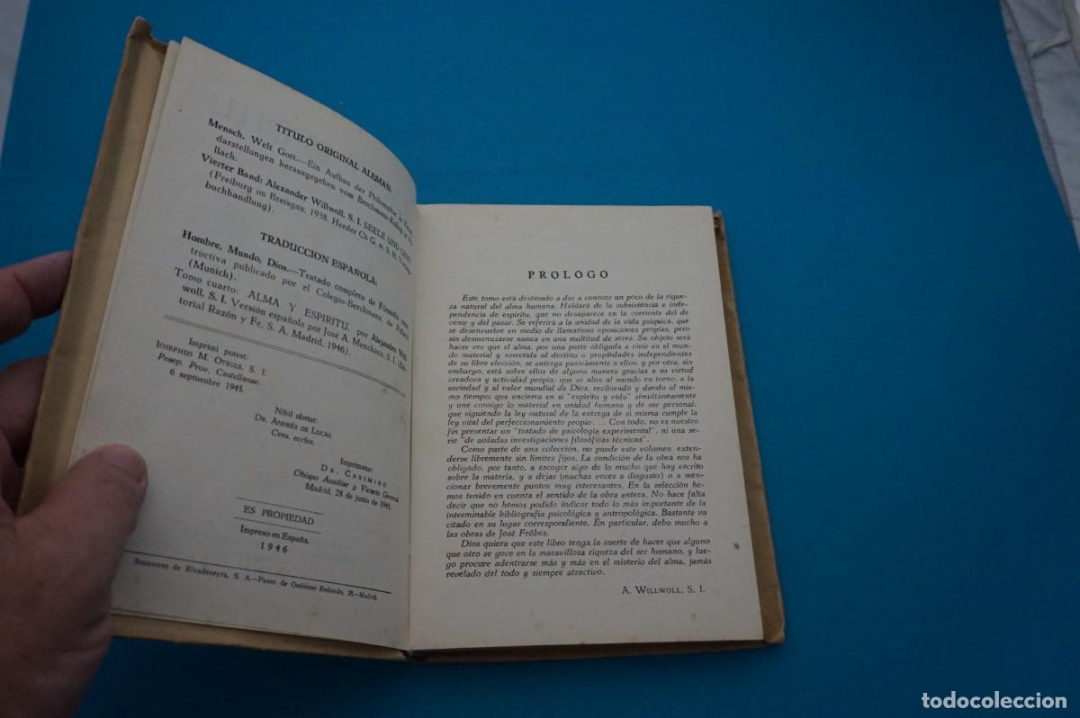 Libros: AMF-33A/ ALMA Y ESPIRITU - ALEJANDRO WILLWOLL / EDITORIAL RAZON Y FE - Foto 3