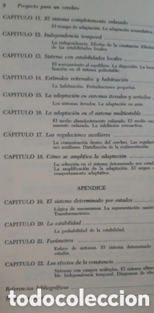 Libros: PROYECTO PARA UN CEREBRO. WILLIAM R. ASHBY. ESTRUCTURA Y FUNCION. EDIT. TECNOS - Foto 6