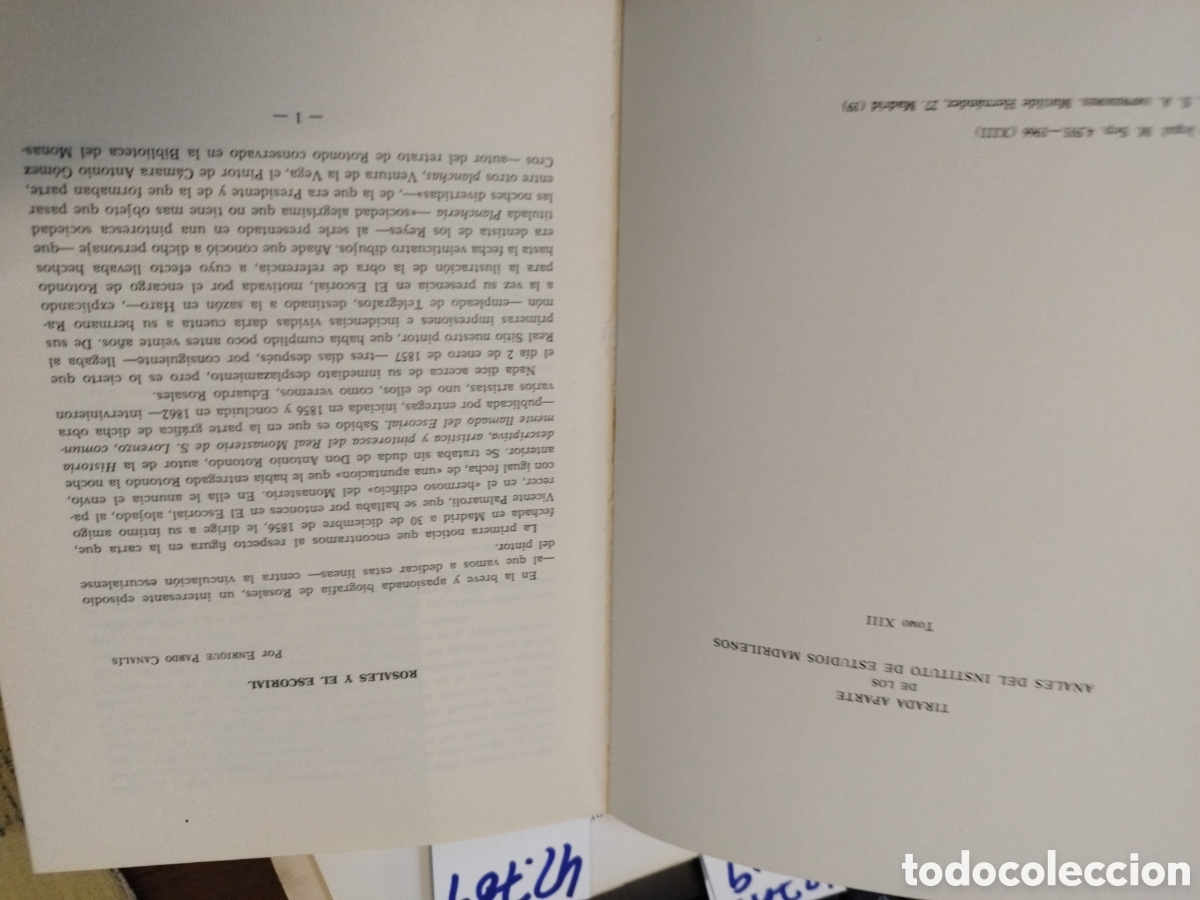 Libros: ROSALES Y EL ESCORIAL - PARDO CANALIS,Enrique - Foto 3