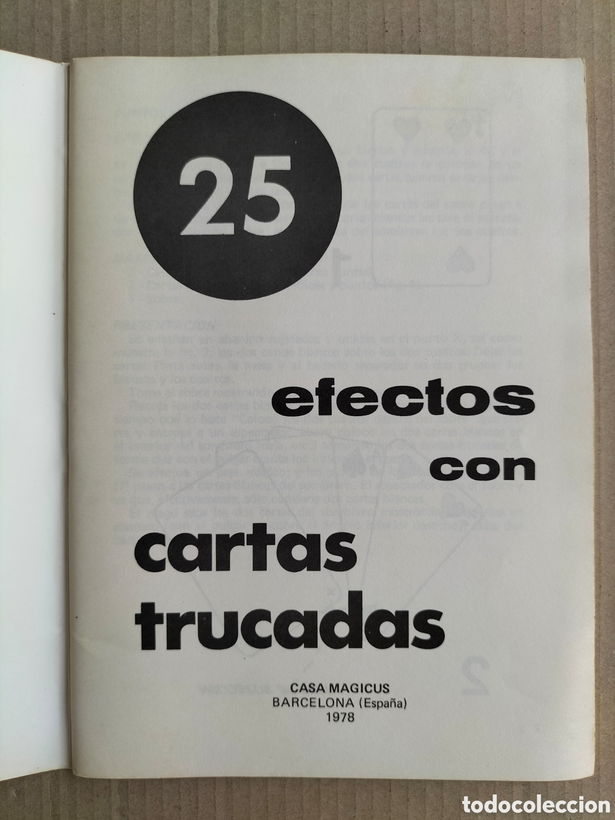 Libros: 25 efectos con cartas trucadas. Casa magicus, 1978. Libro - Foto 2