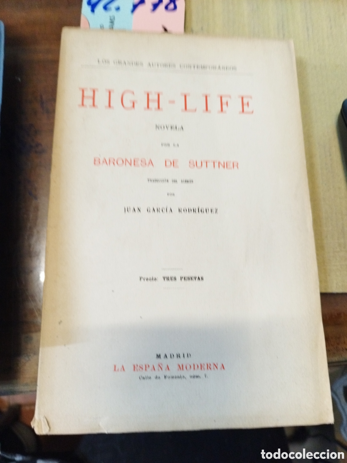 Libros: HIGH LIFE - BARONESA DE SUTTNER - Foto 1