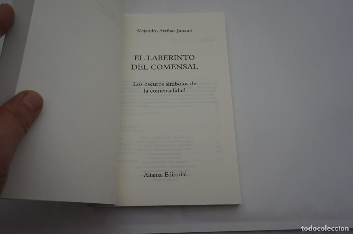 Libros: M2F - EL LABERINTO DEL COMENSAL - ALEJANDRO ARRIBAS JIMENO / ALIANZA EDITORIAL - Foto 2