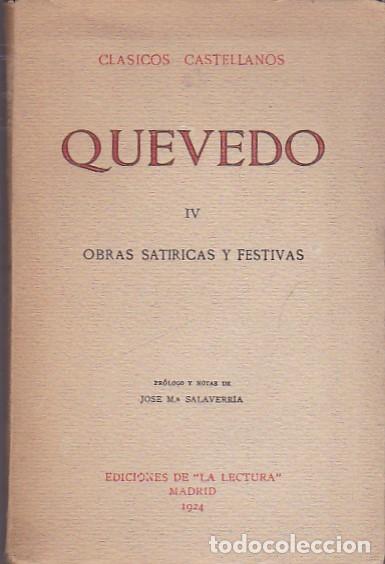 Libros: Obras satiricas y festivas - QUEVEDO - Foto 1