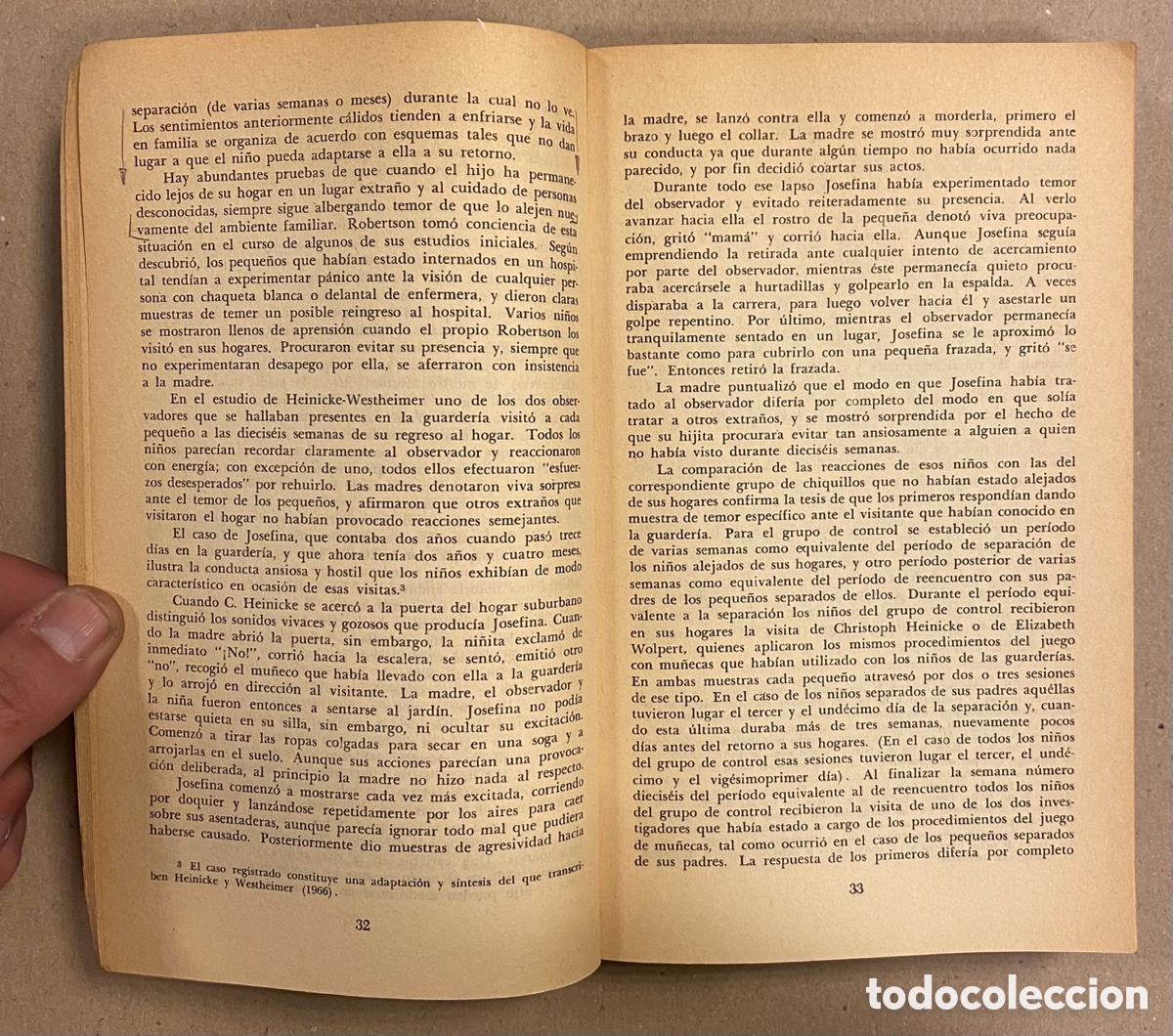 Libros: LA SEPARACI&Oacute;N AFECTIVA. JOHN BOWLBY. EDICIONES PAID&Oacute;S 1985. - Foto 3