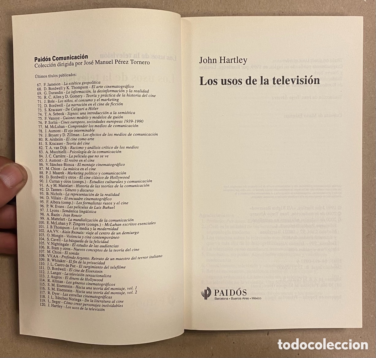 Libros: LOS USOS DE LA TELEVISI&Oacute;N. JOHN HARTLEY. EDICIONES PAID&Oacute;S 2000. - Foto 2