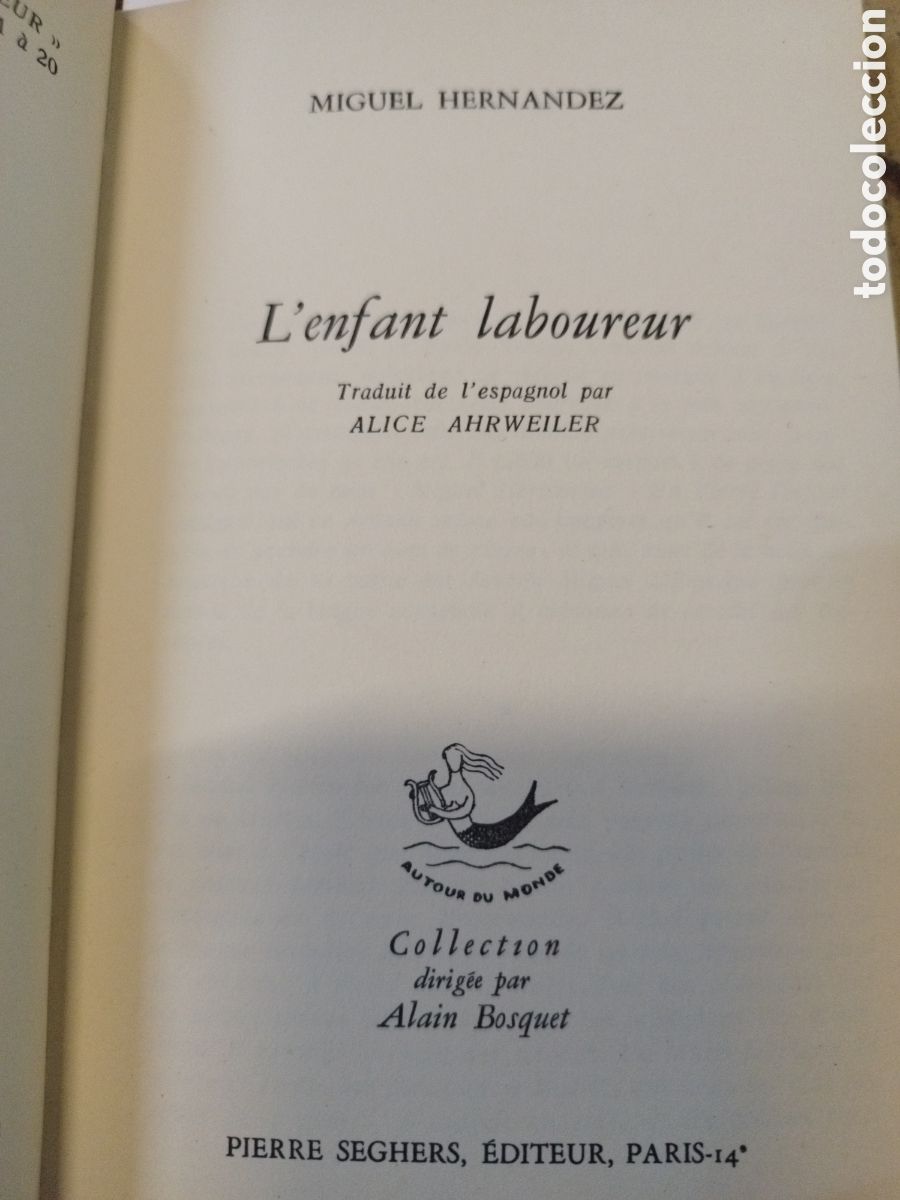Libros: L&acute;ENFANT LABOUREUR - HERNANDEZ,Miguel - Foto 4