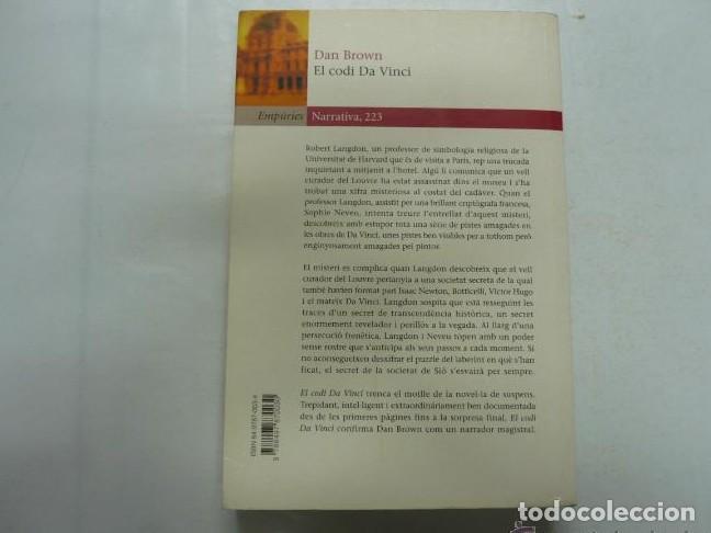 Libros: EL CODIGO CODI DA VINCI. DAN BROWN. EN CATALAN TDK138 - - Foto 2