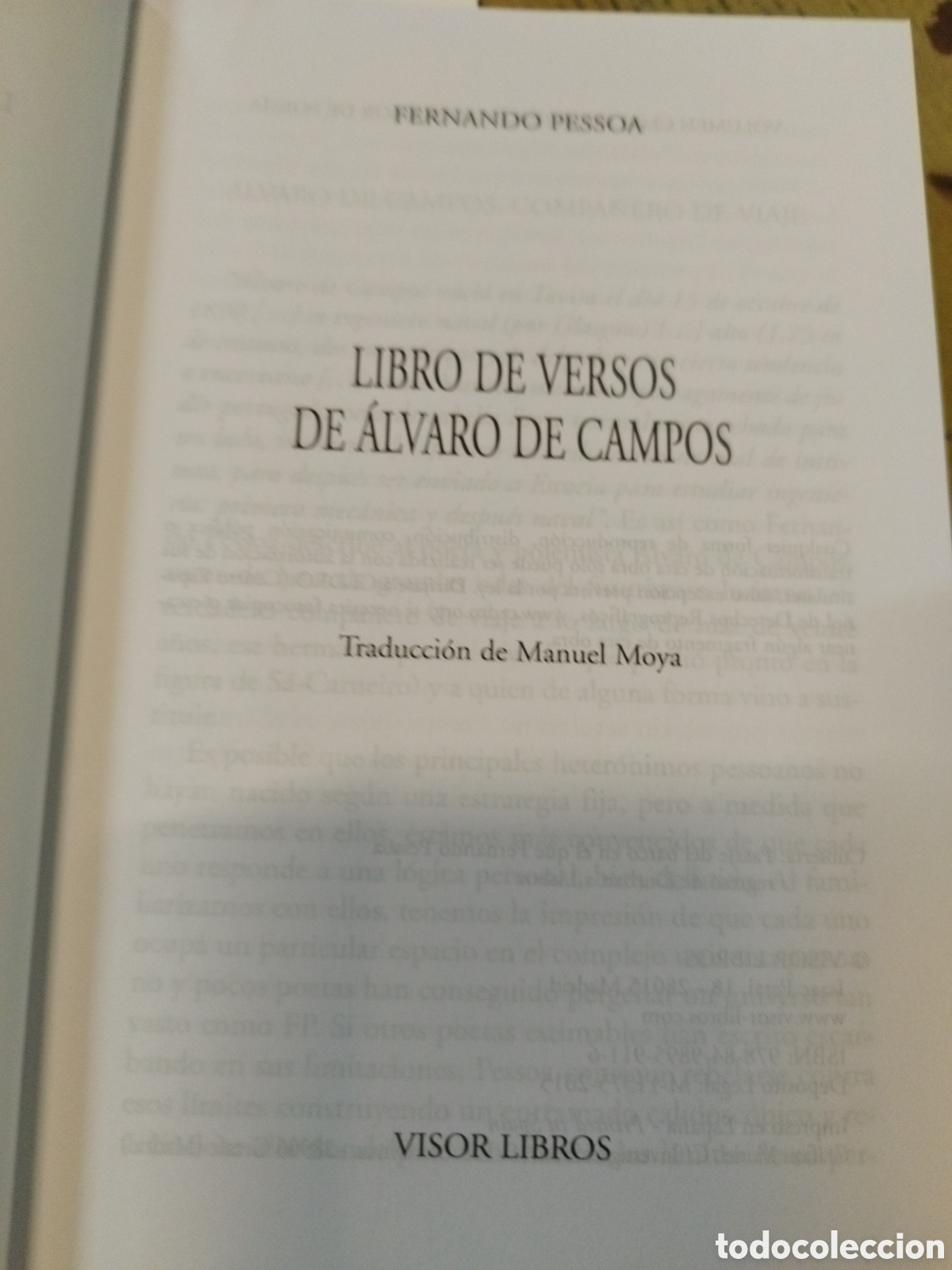 Libros: LIBRO DE VERSOS DE ALVARO DE CAMPOS - PESSOA,Fernando - Foto 4