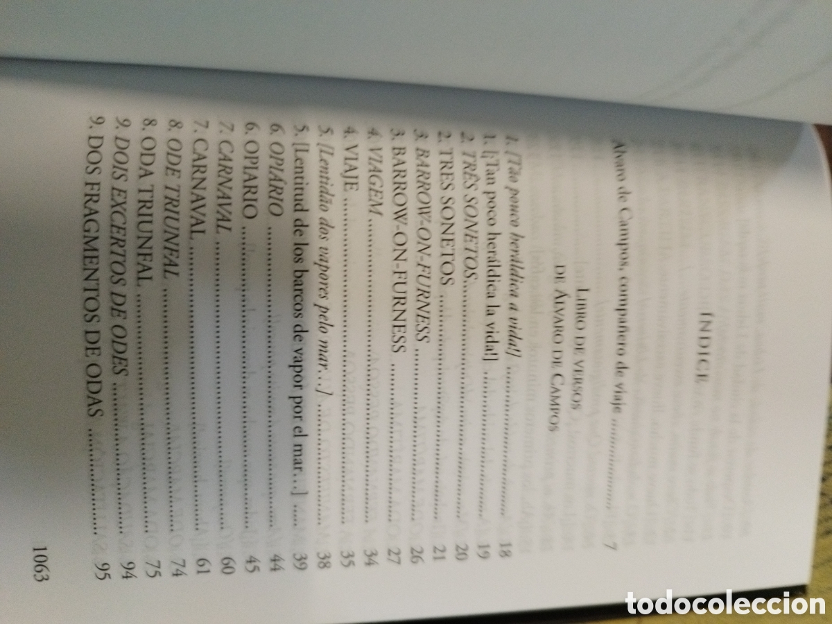 Libros: LIBRO DE VERSOS DE ALVARO DE CAMPOS - PESSOA,Fernando - Foto 5