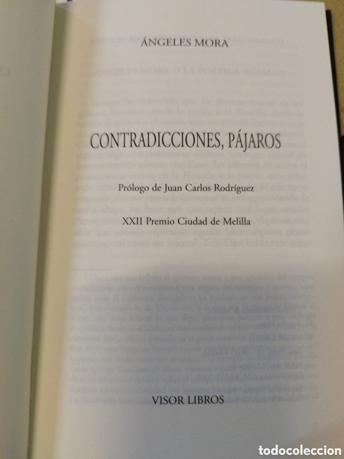 Libros: CONTRADICCIONES, PAJAROS. Visor - MORA,Angeles - Foto 3