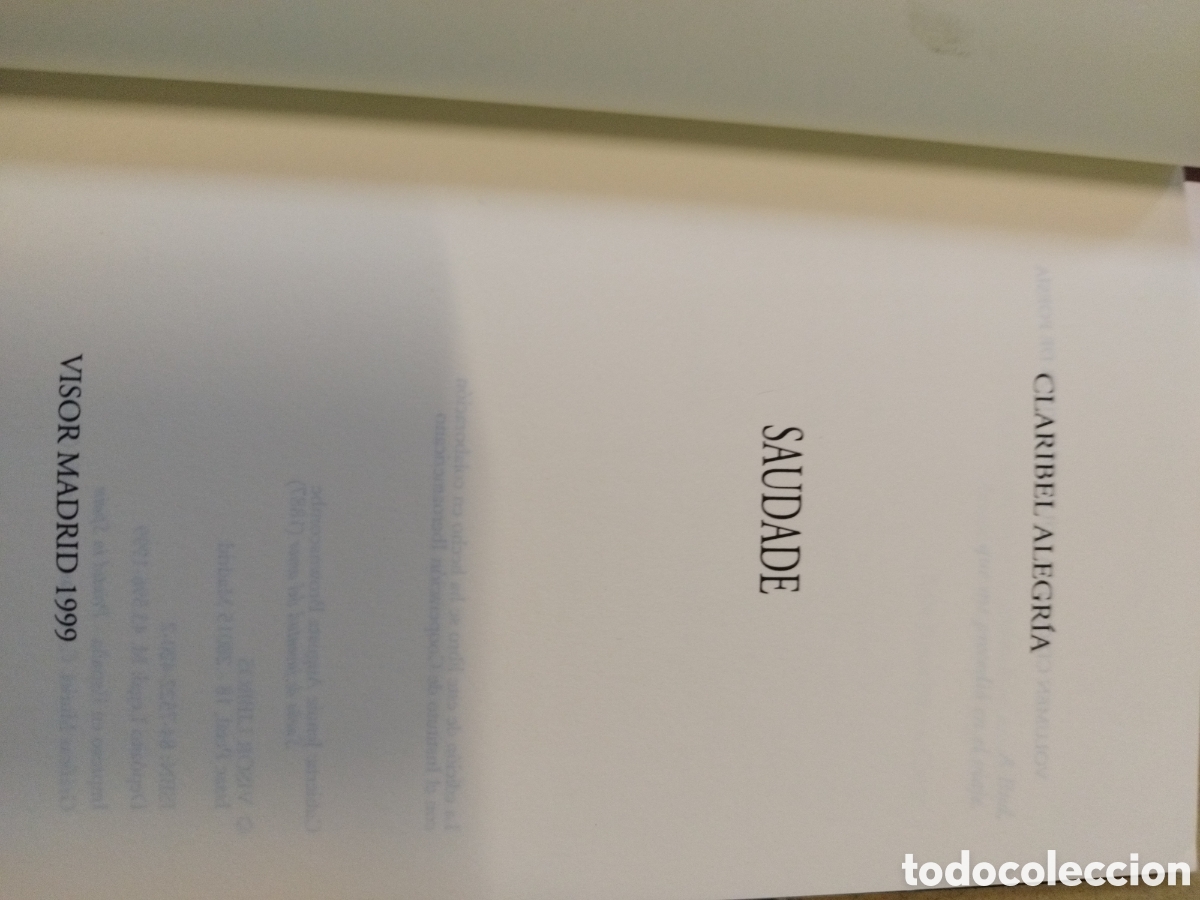 Libros: SAUDADE. Visor - ALEGRIA,Claribel - Foto 3