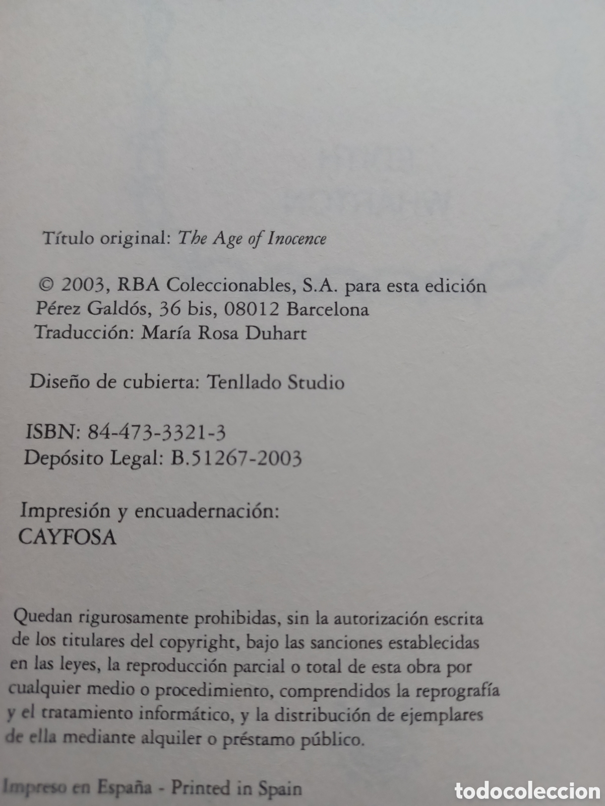 Libros: Barybook 315. La edad de la inocencia Edith Wharton RBA 2003 - Foto 3