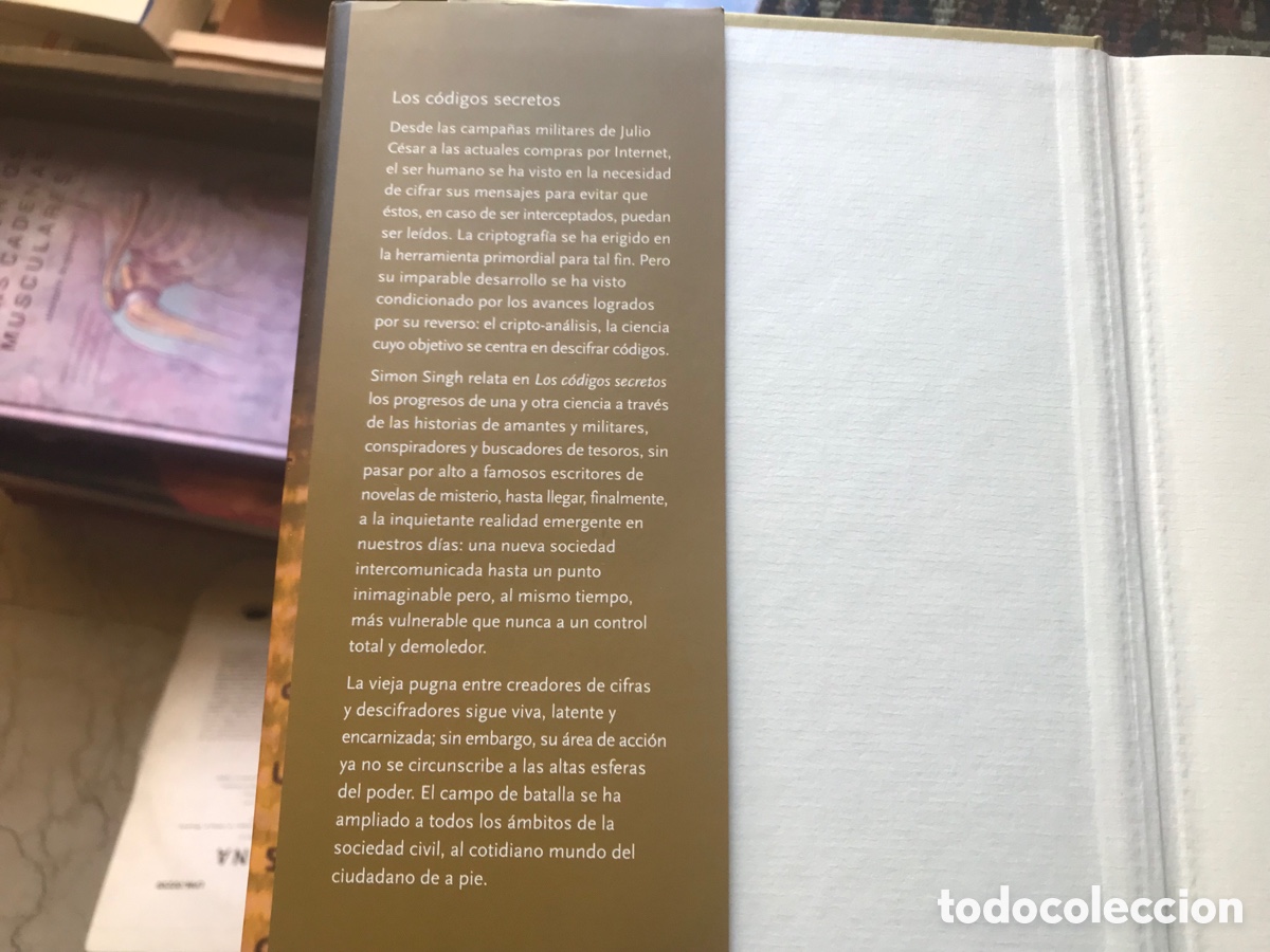 Libros: Los c&oacute;digos secretos. Simon Singh. C&iacute;rculo de lectores. Como nuevo - Foto 4