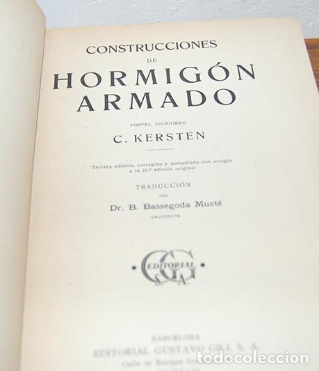 Libros: CONSTRUCCIONES DE HORMIG&Oacute;N ARMADO - C. KERSTEN - Foto 3