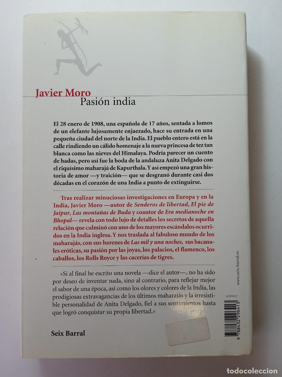 Libros: PASI&Oacute;N INDIA - JAVIER MORO - SEIX BARRAL - Foto 2