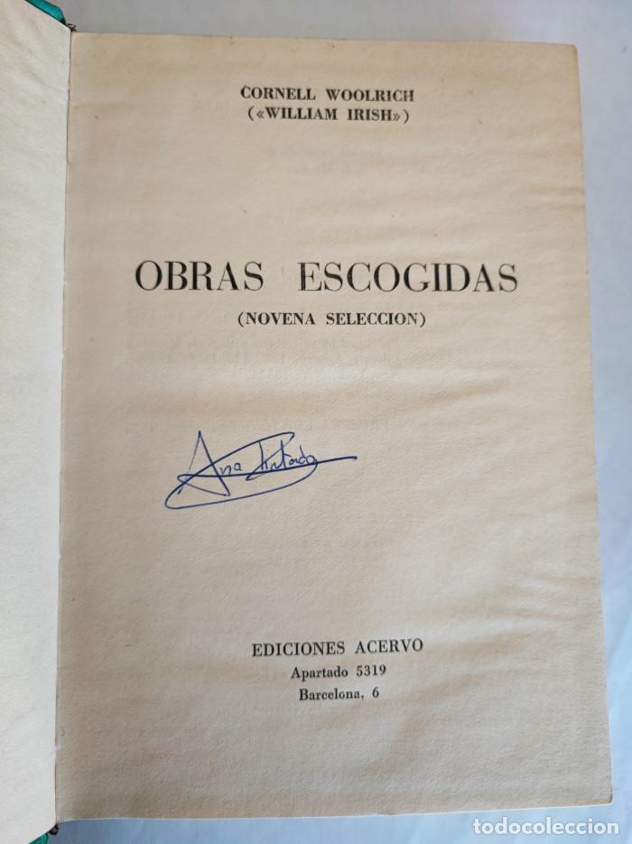 Libros: OBRAS ESCOGIDAS. NOVENA SELECCI&Oacute;N - Cornell Woolrich - Foto 3