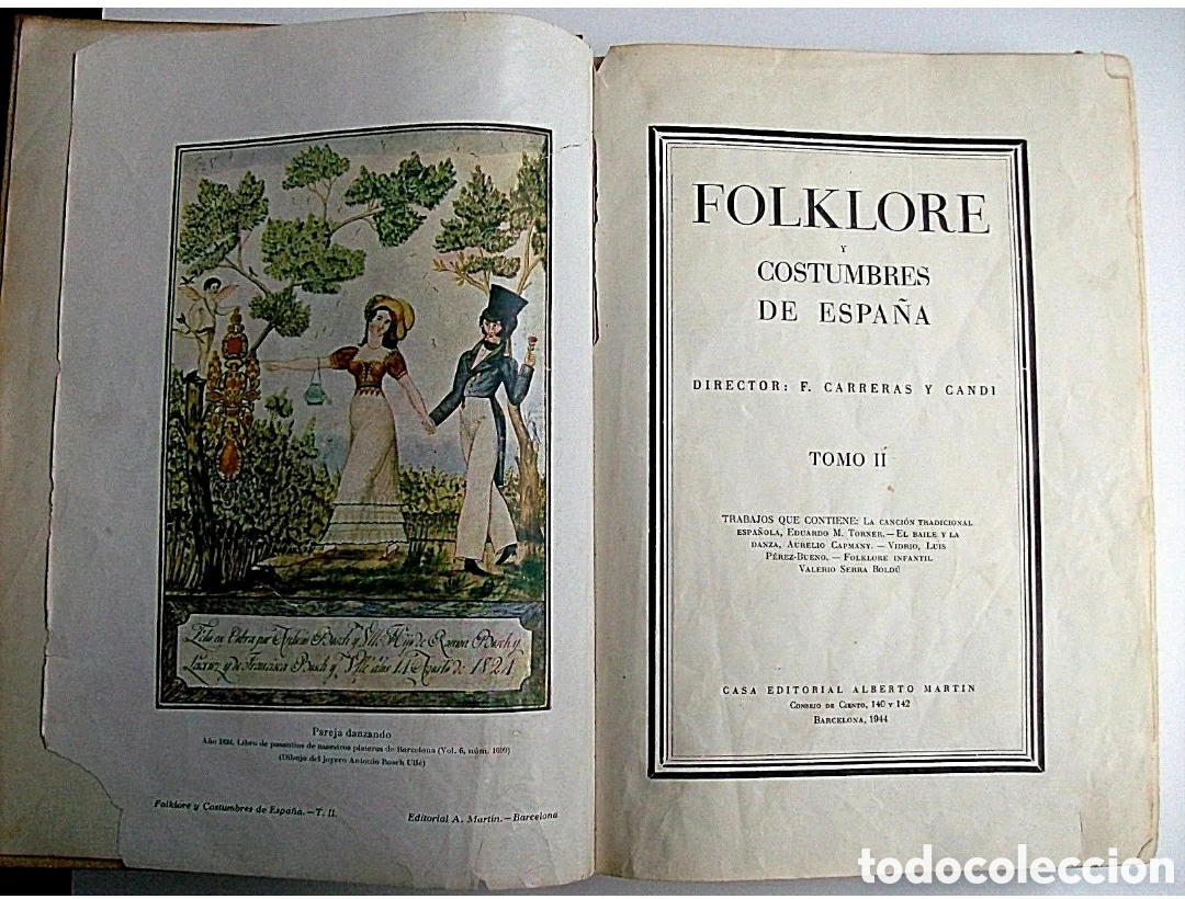 Libros: FOLKLORE Y COSTUMBRES DE ESPA&Ntilde;A. Tomo II 1944 - Foto 2