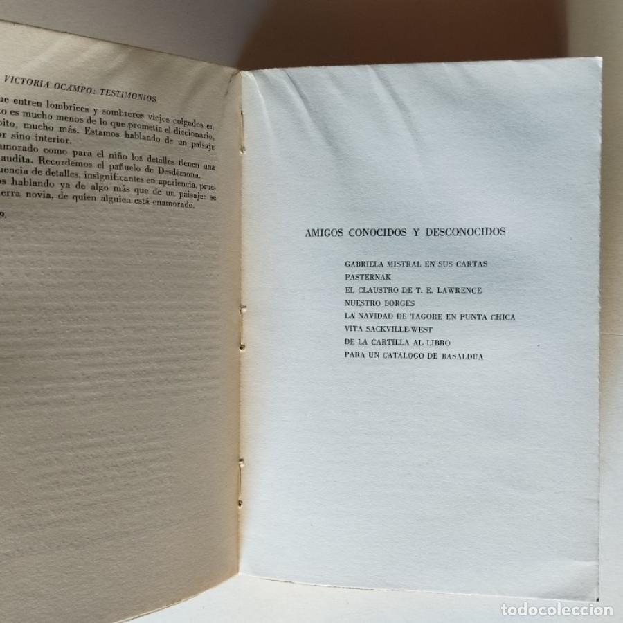 Libros: Testimonios. Sexta Serie (1957 - 1962). - Ocampo, Victoria. - Foto 3