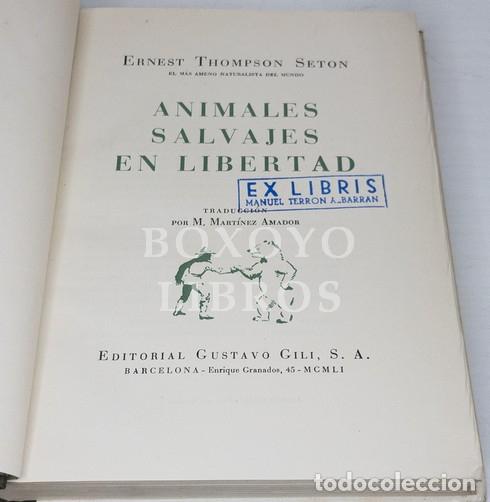 Libros: SETON, E. Thompson. Animales salvajes en libertad - Foto 2