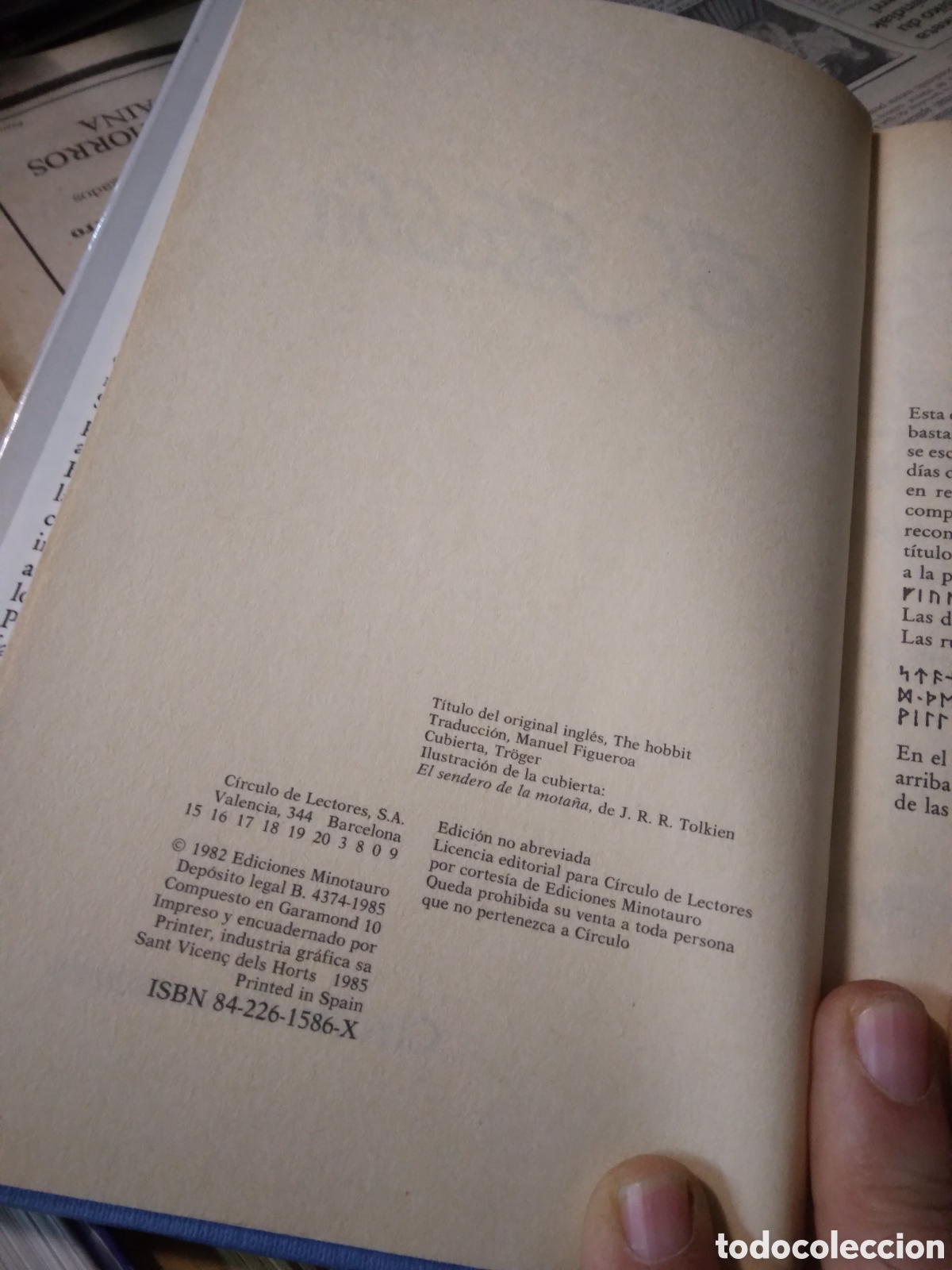 Libros: J.R.R.Tolkien, El hobbit,C&iacute;rculo de Lectores - Foto 2