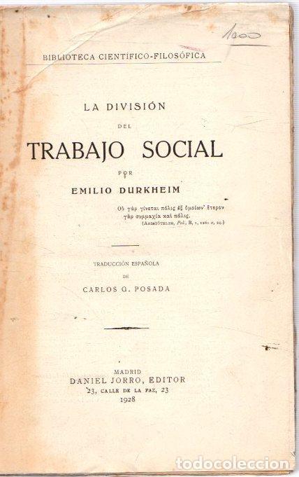 Libros: La divisi&oacute;n del trabajo social - Durkheim, Emilio - Foto 1