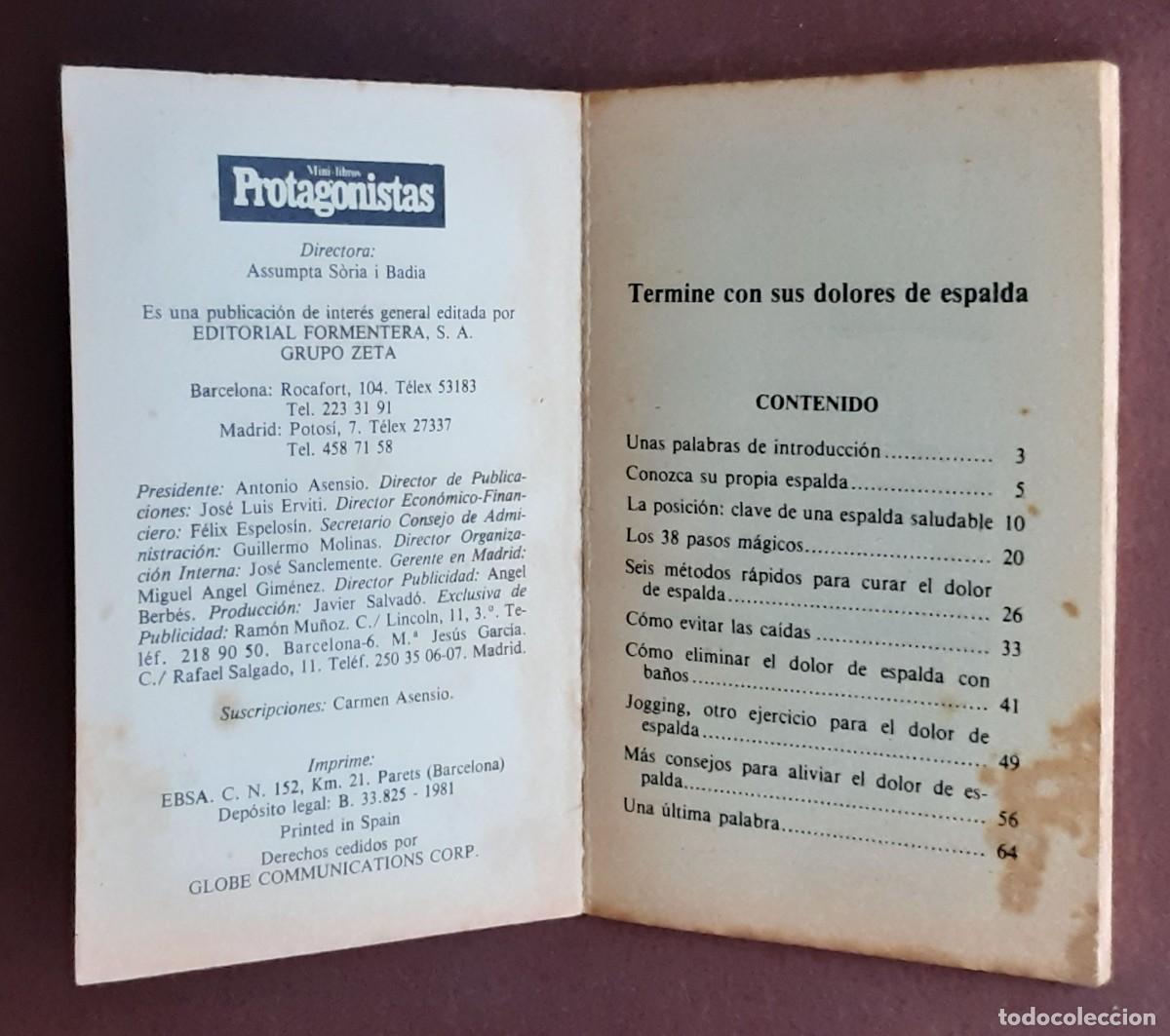 Libros: MINI LIBROS PROTAGONISTAS. N&Uacute;MERO 12. TERMINE CON SUS DOLORES DE ESPALDA. - Foto 2