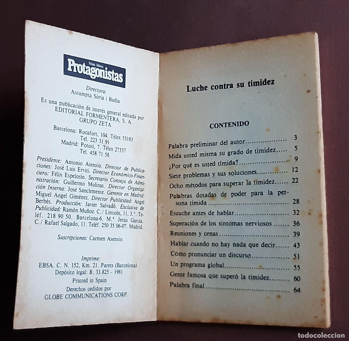 Libros: MINI LIBROS PROTAGONISTAS. N&Uacute;MERO 18. LUCHE CONTRA SU TIMIDEZ. - Foto 2