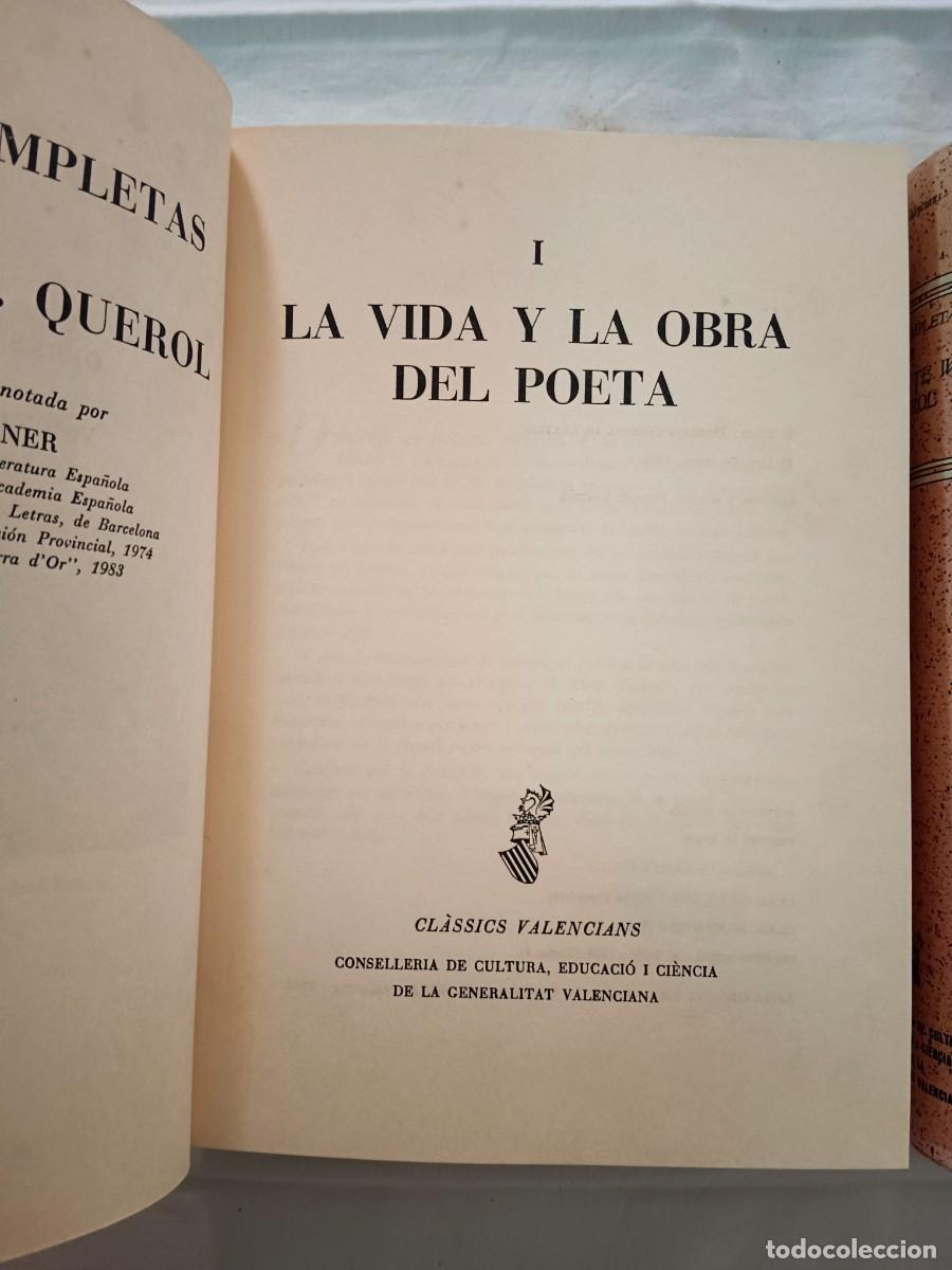 Libros: OBRAS COMPLETAS DE VICENTE W. QUEROL - 2 TOMOS - Luis Guarner - Foto 3