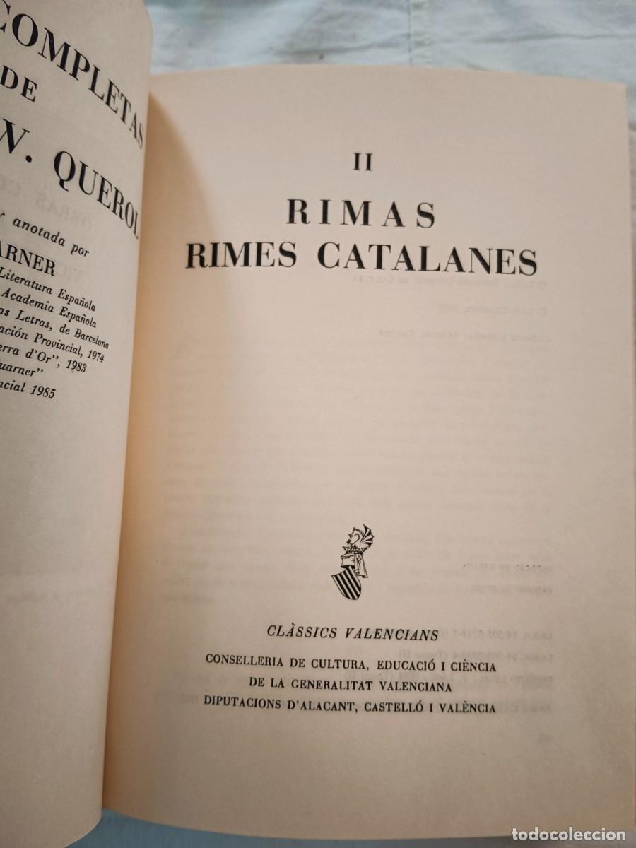 Libros: OBRAS COMPLETAS DE VICENTE W. QUEROL - 2 TOMOS - Luis Guarner - Foto 4