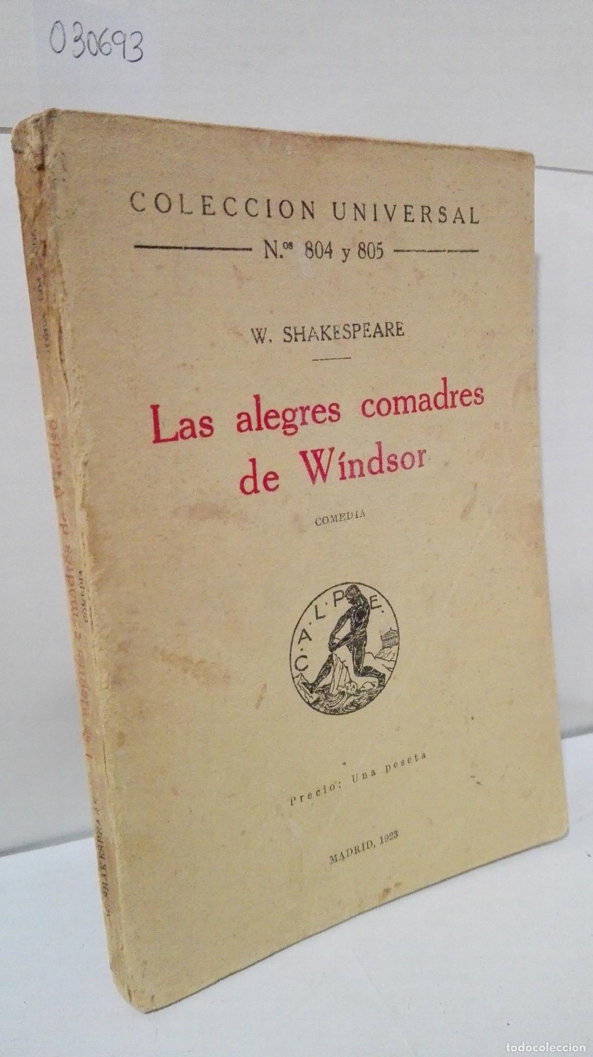 Libros: LAS ALEGRES COMADRES DE WINDSOR (COLECCION UNIVERSAL) - Shakespeare, W. - Foto 1