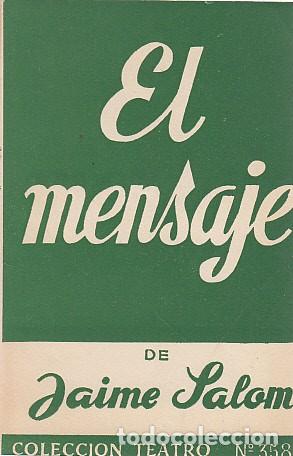 Libros: EL MENSAJE - SALOM, JAIME - Foto 1