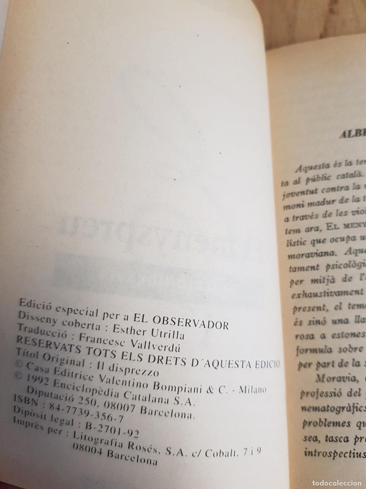 Libros: El menyspreu - Alberto Moravia - Foto 2