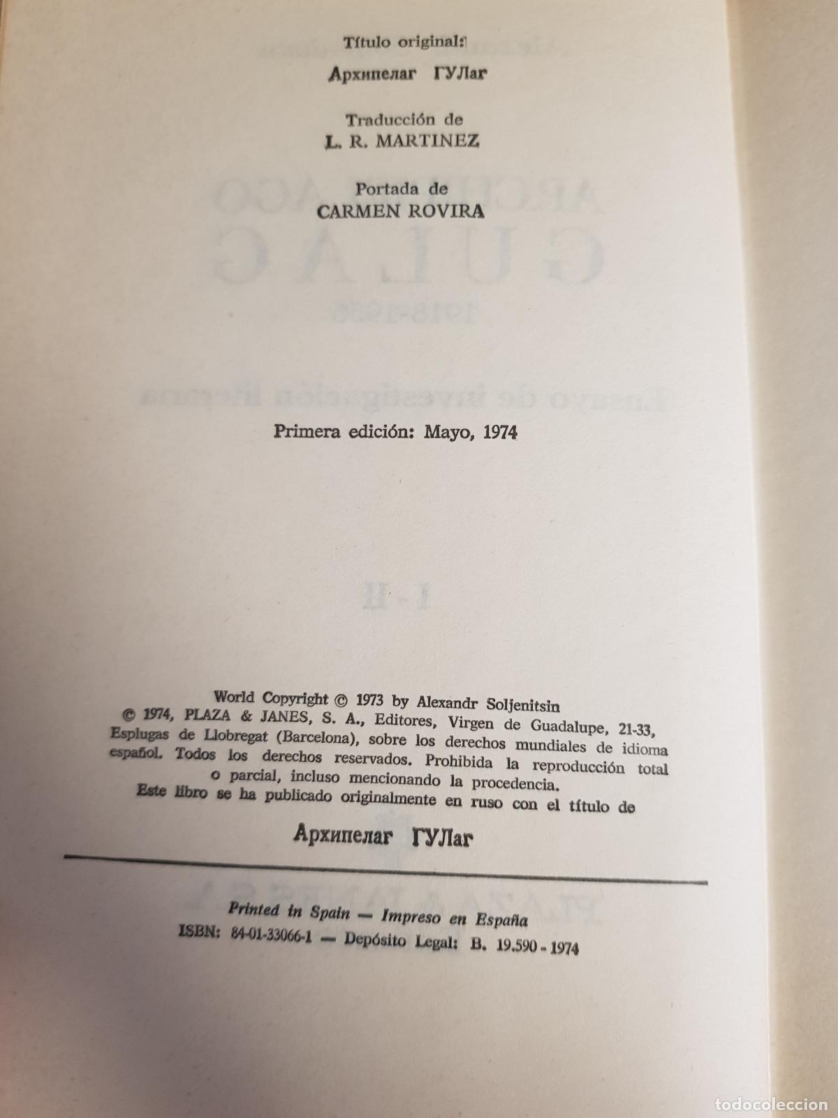 Libros: Archipi&eacute;lago Gulag - Alexander Soljenitsin - Foto 3