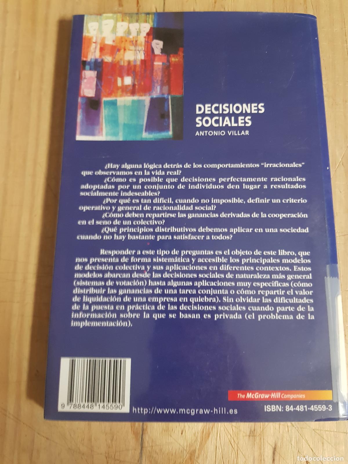 Libros: Decisiones sociales - Antonio Villar - Foto 4