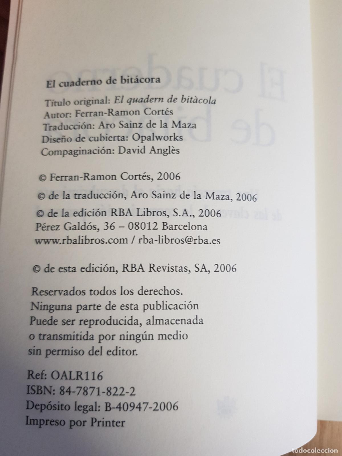Libros: El cuaderno de bit&aacute;cora - Ferran Ram&oacute;n-Cort&eacute;s - Foto 3