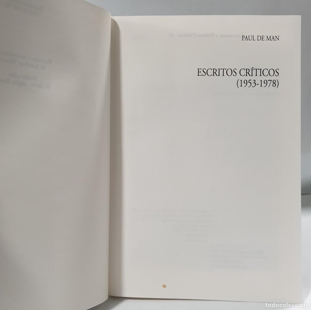 Libros: ESCRITOS CR&Iacute;TICOS - Paul de Man - Foto 4