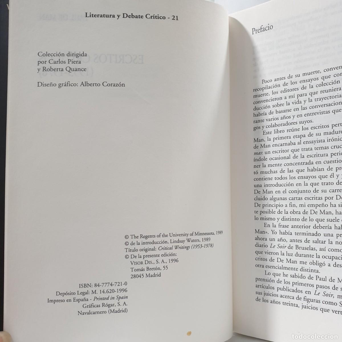 Libros: ESCRITOS CR&Iacute;TICOS - Paul de Man - Foto 5