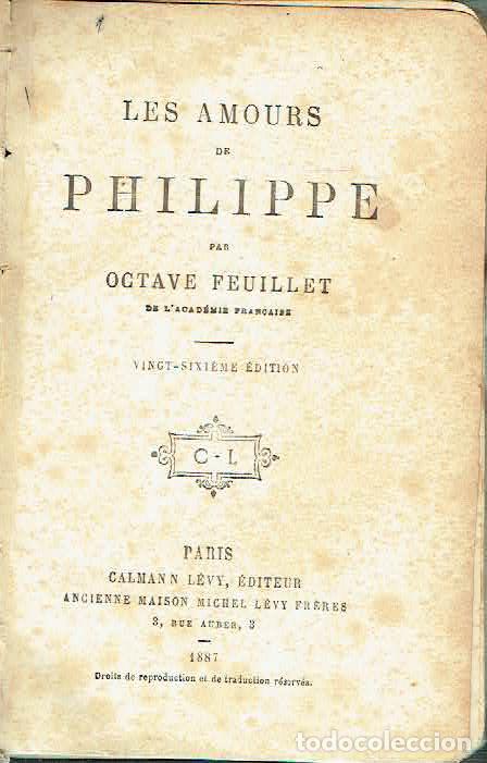 Libros: Octave Feuillet. - Les amours de Philippe. - Foto 1