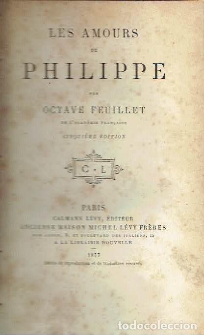 Libros: Octave Feuillet. - Les amours de Philippe. - Foto 1