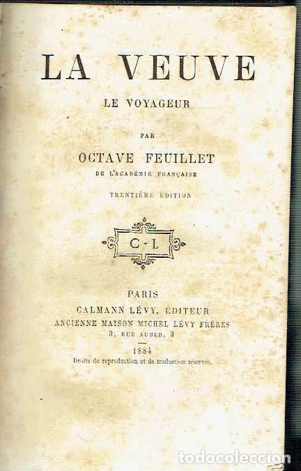 Libros: Octave Feuillet. - La veuve. - Foto 1