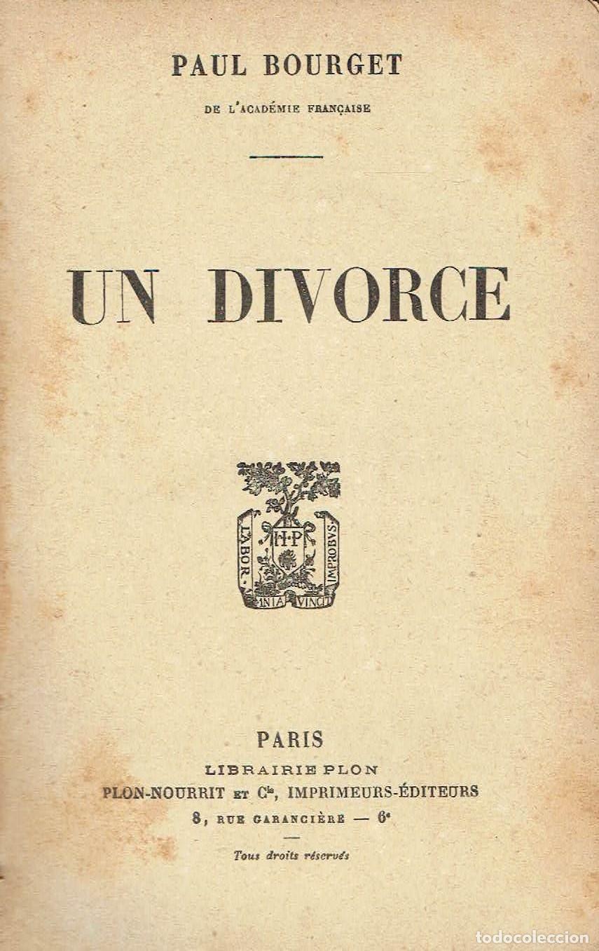 Libros: Paul Bourget. - Un divorce. - Foto 1
