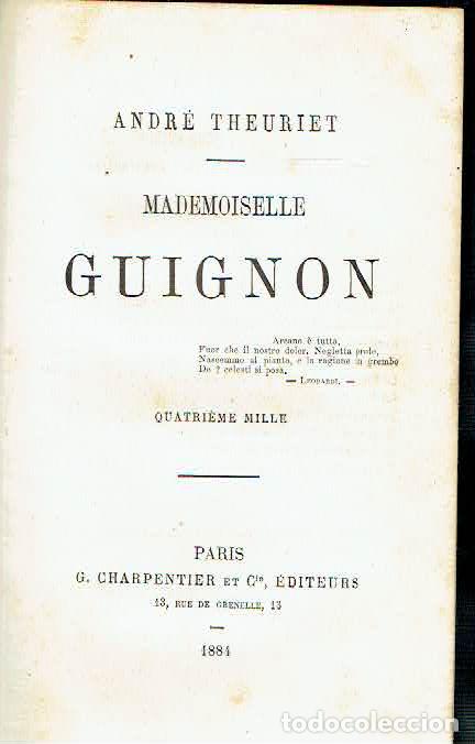 Libros: Andr&eacute; Theuriet. - Mademoiselle Guignon. - Foto 1
