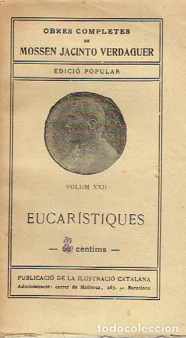 Libros: Jacint Verdaguer - Eucar&iacute;stiques. - Foto 1